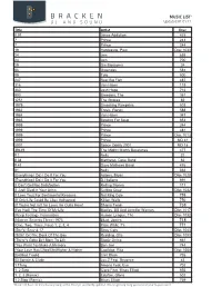 Combined Song List