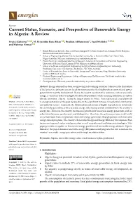 Current Status, Scenario, and Prospective of Renewable Energy in Algeria: a Review