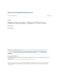 Diabetic Amyotrophy: a Report of Two Cases John Peacock