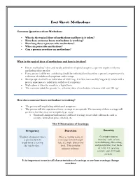 Fact Sheet on Methadone