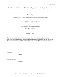 Field Programmable Gate Array (FPGA) Based Trigger System for the Klystron Department