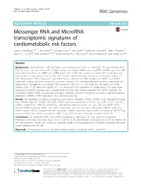 Messenger RNA and Microrna Transcriptomic Signatures of Cardiometabolic Risk Factors David D
