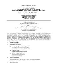Special Meeting Agenda City of Los Angeles Department