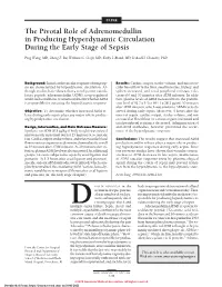 The Pivotal Role of Adrenomedullin in Producing Hyperdynamic Circulation During the Early Stage of Sepsis