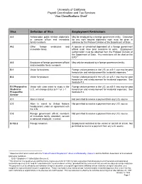 UC: Visa Classifications Chart