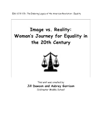 Woman's Journey for Equality in the 20Th Century