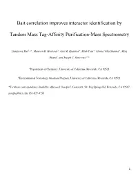 Bait Correlation Improves Interactor Identification by Tandem Mass Tag