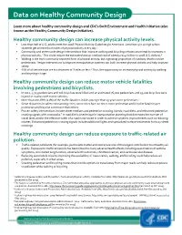 Data on Healthy Community Design �