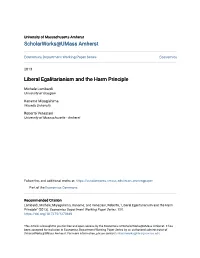 Liberal Egalitarianism and the Harm Principle