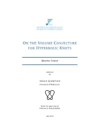 On the Volume Conjecture for Hyperbolic Knots