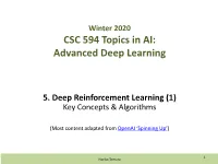 Reinforcement Learning (1) Key Concepts & Algorithms