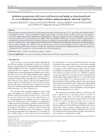 Synbiotic Preparation with Lactic Acid Bacteria and Inulin As A