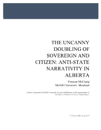 The Uncanny Doubling of Sovereign and Citizen: Anti-State Narrativity In