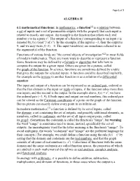 ALGEBRA II 6.1 Mathematical Functions