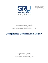 Compliance Certification Report