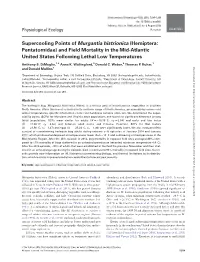 Hemiptera: Pentatomidae) and Field Mortality in the Mid-Atlantic United States Following Lethal Low Temperatures