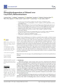 Photodehydrogenation of Ethanol Over Cu2o/Tio2 Heterostructures