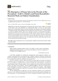 The Emergence of Fuzzy Sets in the Decade of the Perceptron—Lotfi A