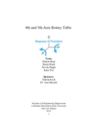 4Th and 5Th Axis Rotary Table