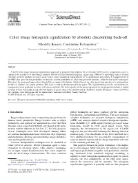 Color Image Histogram Equalization by Absolute Discounting Back-Off