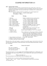 COURSE INFORMATION M1