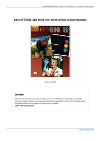 Read PDF \ Best of Blink-182 Note-For-Note Drum Transcriptions