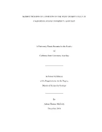Seismic Imaging of a Portion of the West Chabot Fault At