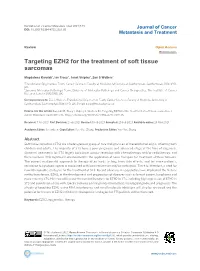 Targeting EZH2 for the Treatment of Soft Tissue Sarcomas