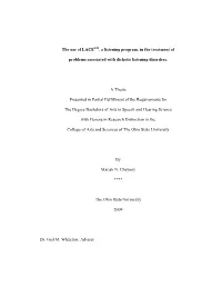 A Listening Program, in the Treatment Of