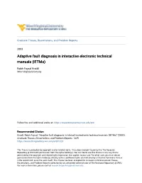 Adaptive Fault Diagnosis in Interactive Electronic Technical Manuals (Ietms)