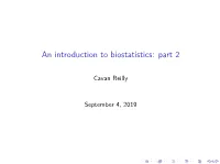 An Introduction to Biostatistics: Part 2