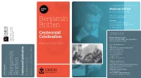 Benjamin Britten in His 100Th Year