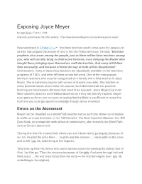 Exposing Joyce Meyer by Josh Buice | Feb 14, 2008 ​ ​ Originally Published on the DBG Website