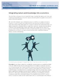 Integrating Nature and Knowledge Into Economics