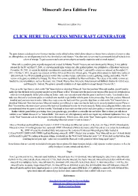 Minecraft Java Edition Free