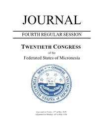 FOURTH REGULAR SESSION TWENTIETH CONGRESS Federated States of Micronesia