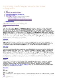 Lightning Thief Chapter Summaries Book Summaries