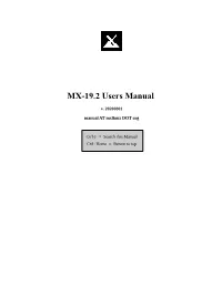 MX-19.2 Users Manual