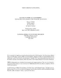 Nber Working Paper Series Leaving No Ethical Value