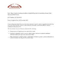 Study Protocol C31002 Protocol a M End Ment 2