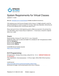System Requirements for Virtual Classes Updated 5/11/2020