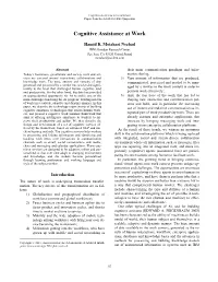 Cognitive Assistance at Work