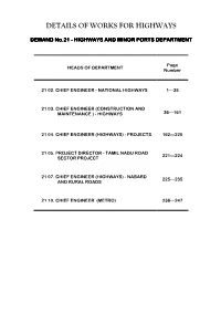 Details of Works for Highways