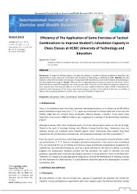 Efficiency of the Application of Some Exercises of Tactical Combinations