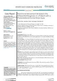 Functional Movement Analysis in the Differential Diagnosis of a Patient Imaging (MRI) and Radiographic Studies