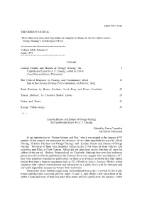 ISSN 0017-0615 the GISSING JOURNAL “More Than Most Men Am I Dependent on Sympathy to Bring out the Best That Is in Me.”