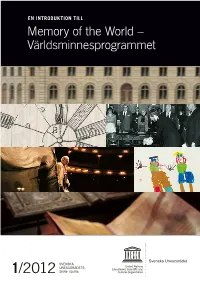 Memory of the World – Världsminnesprogrammet