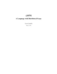Obliq, a Language with Distributed Scope