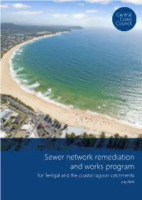 Sewer Network Remediation and Works Program for Terrigal and the Coastal Lagoon Catchments July 2020
