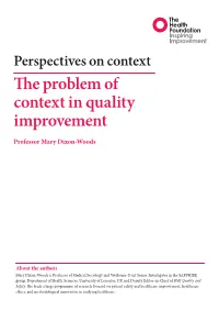 The Problem of Context in Quality Improvement